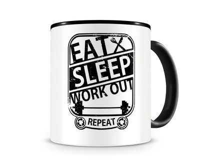 Tasse mit dem Motiv Eat Sleep Workout