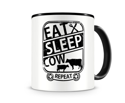 Tasse mit dem Motiv Eat Sleep Cow