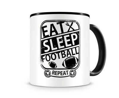 Tasse mit dem Motiv Eat Sleep Football