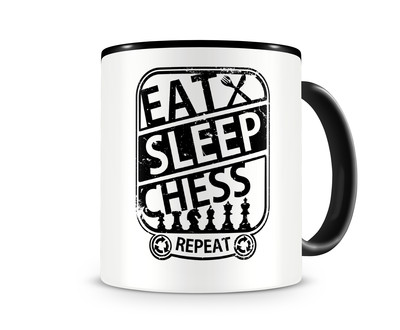 Tasse mit dem Motiv Eat Sleep Chess