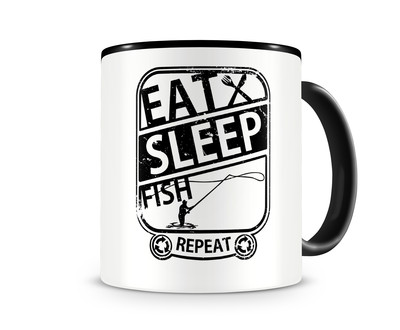Tasse mit dem Motiv Eat Sleep Fish