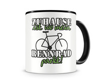 Tasse mit dem Motiv Zuhause ist Rennrad Tasse Modellnummer  schwarz/grn 902