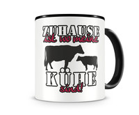 Tasse mit dem Motiv Zuhause ist Khe Tasse Modellnummer  schwarz/rot