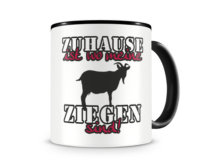 Tasse mit dem Motiv Zuhause ist Ziegen