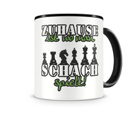 Tasse mit dem Motiv Zuhause ist Schach Tasse Modellnummer  schwarz/grn 902