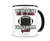 Tasse mit dem Motiv Zuhause ist Football Tasse Modellnummer  schwarz/rot