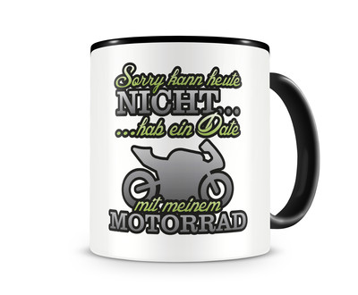 Tasse mit dem Motiv Date mit Motorrad