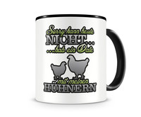 Tasse mit dem Motiv Date mit Hühnern Tasse Modellnummer  schwarz/grün 902