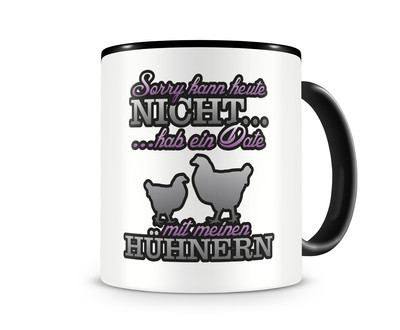 Tasse mit dem Motiv Date mit Hhnern