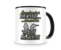 Tasse mit dem Motiv Date zum Jagen Tasse Modellnummer  schwarz/gr�n