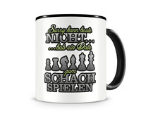 Tasse mit dem Motiv Date zum Schach spielen Tasse Modellnummer  schwarz/grn 902