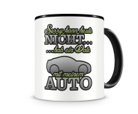 Tasse mit dem Motiv Date mit Auto Tasse Modellnummer  schwarz/gr�n
