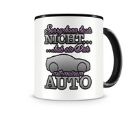 Tasse mit dem Motiv Date mit Auto Tasse Modellnummer  schwarz/rosa