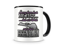 Tasse mit dem Motiv Date mit Eisenbahn Tasse Modellnummer  schwarz/rosa