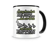 Tasse mit dem Motiv Date mit Enten Tasse Modellnummer  schwarz/grn 902