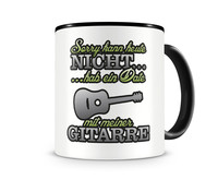 Tasse mit dem Motiv Date mit Gitarre Tasse Modellnummer  schwarz/gr�n