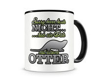 Tasse mit dem Motiv Date mit Otter Tasse Modellnummer  schwarz/grn 902