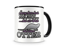 Tasse mit dem Motiv Date mit Otter Tasse Modellnummer  schwarz/rosa