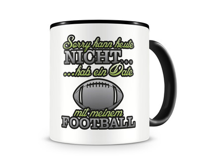 Tasse mit dem Motiv Date mit Football Tasse