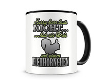 Tasse mit dem Motiv Date mit Eichh�rnchen Tasse Modellnummer  schwarz/gr�n