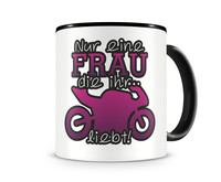 Tasse mit dem Motiv Motorrad Liebe Tasse Modellnummer  schwarz/rosa