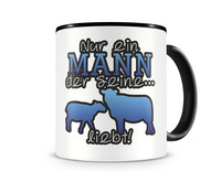 Tasse mit dem Motiv Schaf Liebe Tasse Modellnummer  schwarz/blau