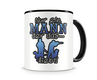 Tasse mit dem Motiv Jagd Liebe Tasse Modellnummer  schwarz/blau