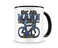 Tasse mit dem Motiv Rennrad Liebe Tasse Modellnummer  schwarz/blau