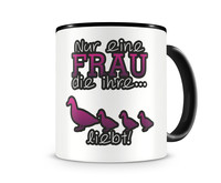 Tasse mit dem Motiv Enten Liebe Tasse Modellnummer  schwarz/rosa