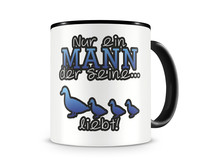 Tasse mit dem Motiv Enten Liebe Tasse Modellnummer  schwarz/blau