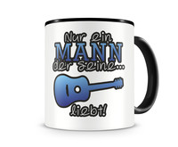 Tasse mit dem Motiv Gitarren Liebe Tasse Modellnummer  schwarz/blau