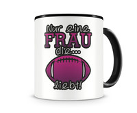 Tasse mit dem Motiv Football Liebe Tasse Modellnummer  schwarz/rosa