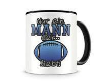 Tasse mit dem Motiv Football Liebe Tasse Modellnummer  schwarz/blau