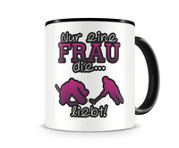 Tasse mit dem Motiv Eishockey Liebe Tasse Modellnummer  schwarz/rosa