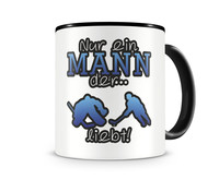 Tasse mit dem Motiv Eishockey Liebe Tasse Modellnummer  schwarz/blau