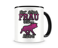 Tasse mit dem Motiv Elch Liebe Tasse Modellnummer  schwarz/rosa