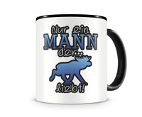 Tasse mit dem Motiv Elch Liebe Tasse Modellnummer  schwarz/blau