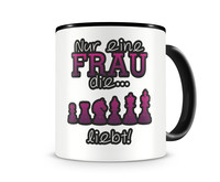 Tasse mit dem Motiv Schach Liebe Tasse Modellnummer  schwarz/rosa