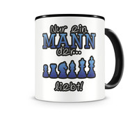 Tasse mit dem Motiv Schach Liebe Tasse Modellnummer  schwarz/blau