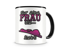 Tasse mit dem Motiv Eisenbahn Liebe Tasse Modellnummer  schwarz/rosa
