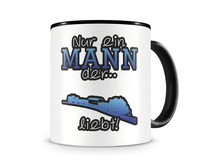 Tasse mit dem Motiv Eisenbahn Liebe Tasse Modellnummer  schwarz/blau