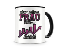 Tasse mit dem Motiv Aktien Liebe Tasse Modellnummer  schwarz/rosa