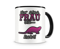 Tasse mit dem Motiv Otter Liebe Tasse Modellnummer  schwarz/rosa
