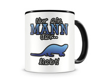 Tasse mit dem Motiv Otter Liebe Tasse Modellnummer  schwarz/blau