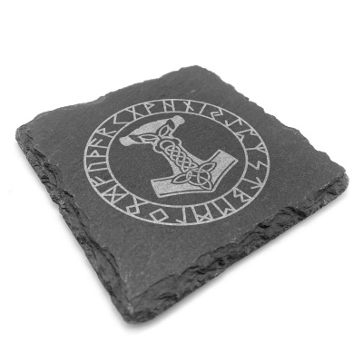 Untersetzer mit Mjlnir mit Runen Gravur - Ansicht 3