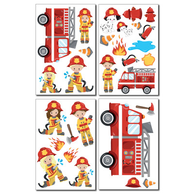 ”Feuerwehr” Wandtattoo Set Wandtattoo