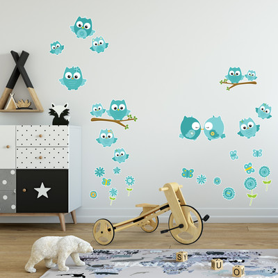 'Trkise Baby Eulen' Wandtattoo Set - Ansicht 3