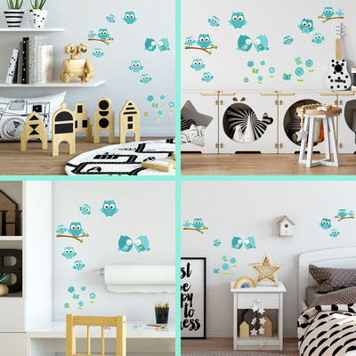 'Trkise Baby Eulen' Wandtattoo Set - Ansicht 5