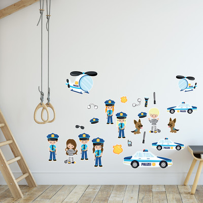 'Polizei' Wandtattoo Set - Ansicht 2
