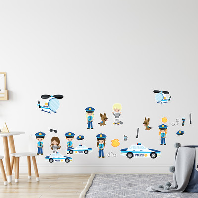 'Polizei' Wandtattoo Set - Ansicht 4